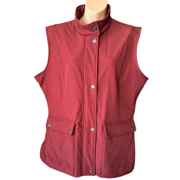 Cripple Creek Jackets & Blazers - Cripple Creek Ranch-wear Red Quilted Vest & Collared Button Up w/ Double Pockets